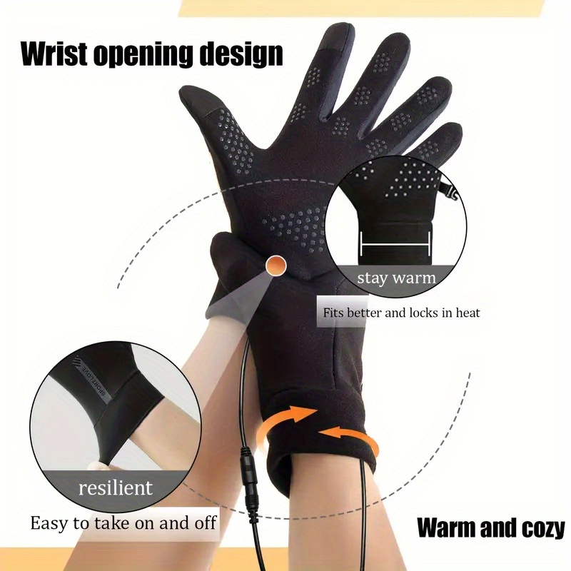 STNY Smart Heating Gloves USB-Powered with 3-Temperature Settings, Real-Time Heating, USB-Powered Hand Warmer for Skiing, Snowboarding, Commuting - Battery-Free Operation, Plug & Play (Compatible with Smartphones/Tablets/Laptops)