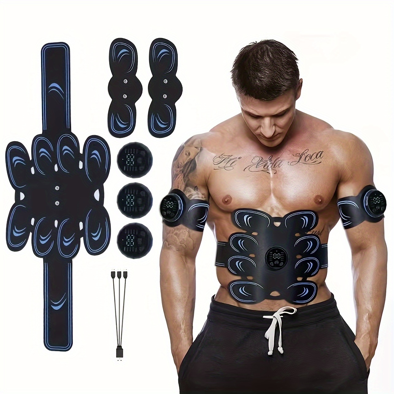 ABS Stimulator, Ab Machine, Abdominal Toning Belt Muscle Toner Fitness  Training Gear Ab Trainer Equipment for Home
