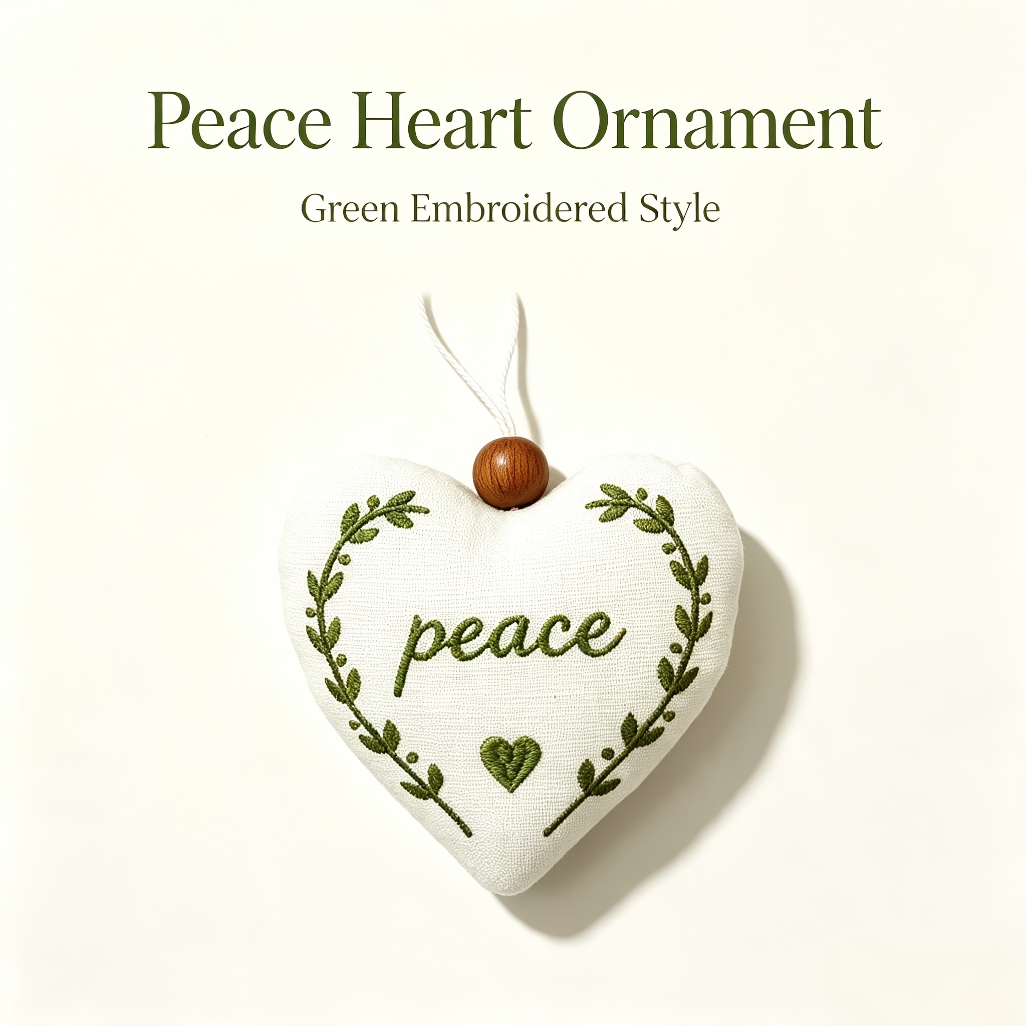TEMU Hanging Ornament, Hand Embroidered Fabric Heart Pendant, Rustic Farmhouse Christmas Tree Decor, Vintage Home Wall Hanging Decoration Gift