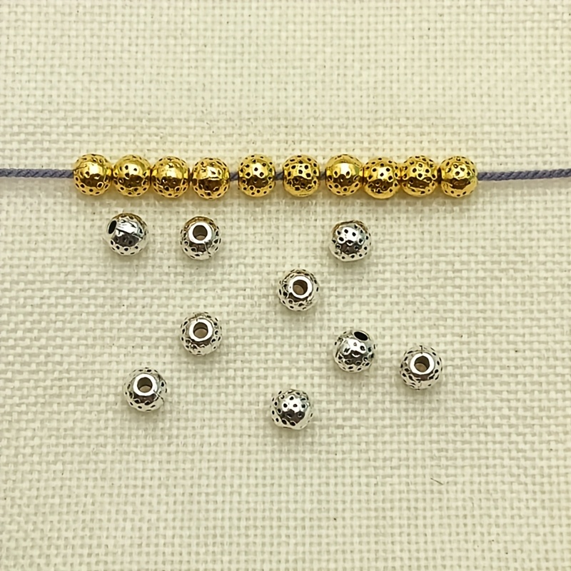 12pcs Vintage Round Loose Spacer Beads, Ethnic Style Beads