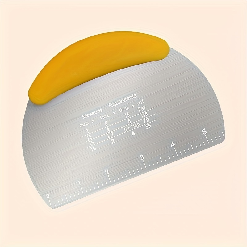 1pc, Dough Scraper, Stainless Steel Cutter, Food Scraper, Pastry Dividing Tool, Western Pastry Bread Dividing Board, Baking Tool, Kitchen Gadget