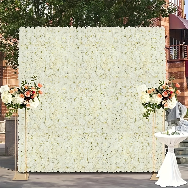 

12 Pack 15 X 15 Inch White Artificial Flower Wall Backdrop Panels White Rose Wedding Backdrop 3d Floral Wall For Party Baby Shower Bridal Wedding Background Decor