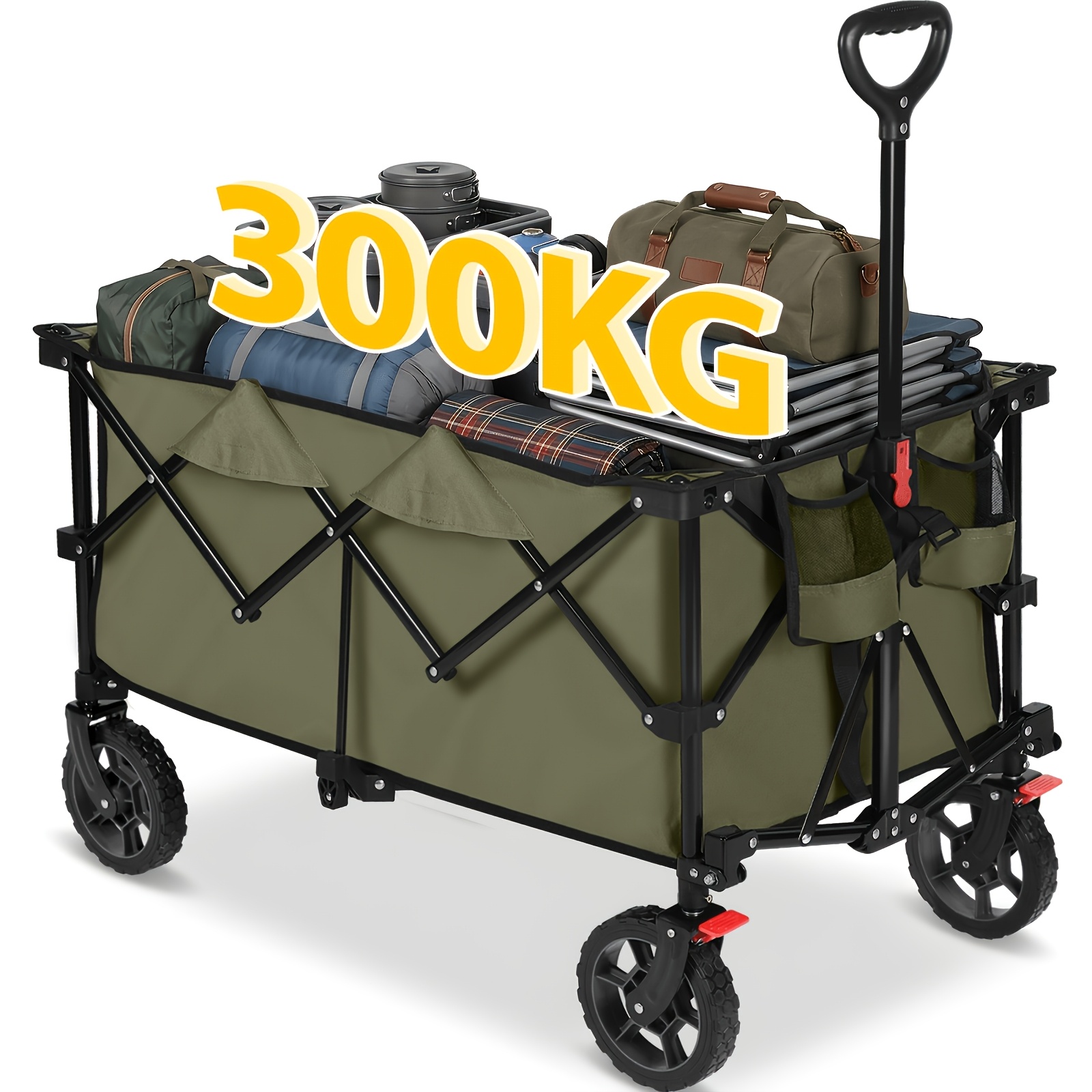 Image of Xxl Plus Folding Trolley 200l 200kg Load Capacity, Folding Trolley With Brakes, Hand Truck Patented Foldable From , Suitable For Camping, Sport