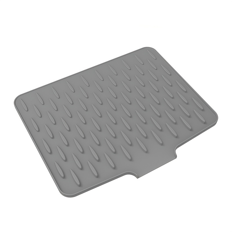 TEMU 1pc Bandeja de silicona para tazones y platos con tapete de drenaje, tapete resistente al , tapete de secado antideslizante multifuncional,