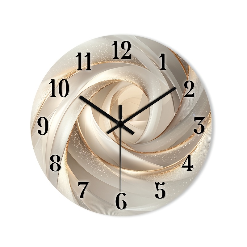 TEMU 1 orologio da parete silenzioso che non ticchetta, realizzato in legno, con un design decorativo e un'estremit� ad definizione. Ha un elegante a