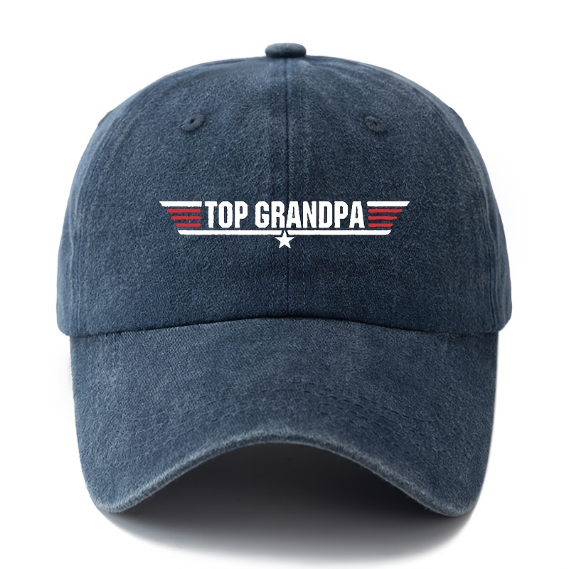 E-shop TOP GRANDPA" Klassische Retro Herren-Baseballkappe, Leichtes Modisches Freizeit-Sonnenhut, Verstellbare Größe, Gebogener Schirm, Gewebter Stoff