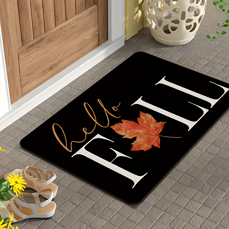 TEMU Paillasson rectangulaire 1 pièce en flanelle avec impression 2D à plat, tapis d'entrée rectangulaire en flanelle + épaisseur 10 mm + 500 g/m²,