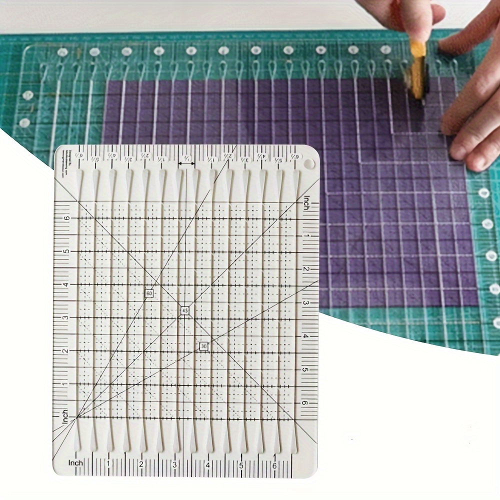 

Règle de quilting en acrylique, gabarit de couture carré, outil de fabrication en de 12 pouces, guide de mesure de patchwork non électronique pour les de quilting de bricolage