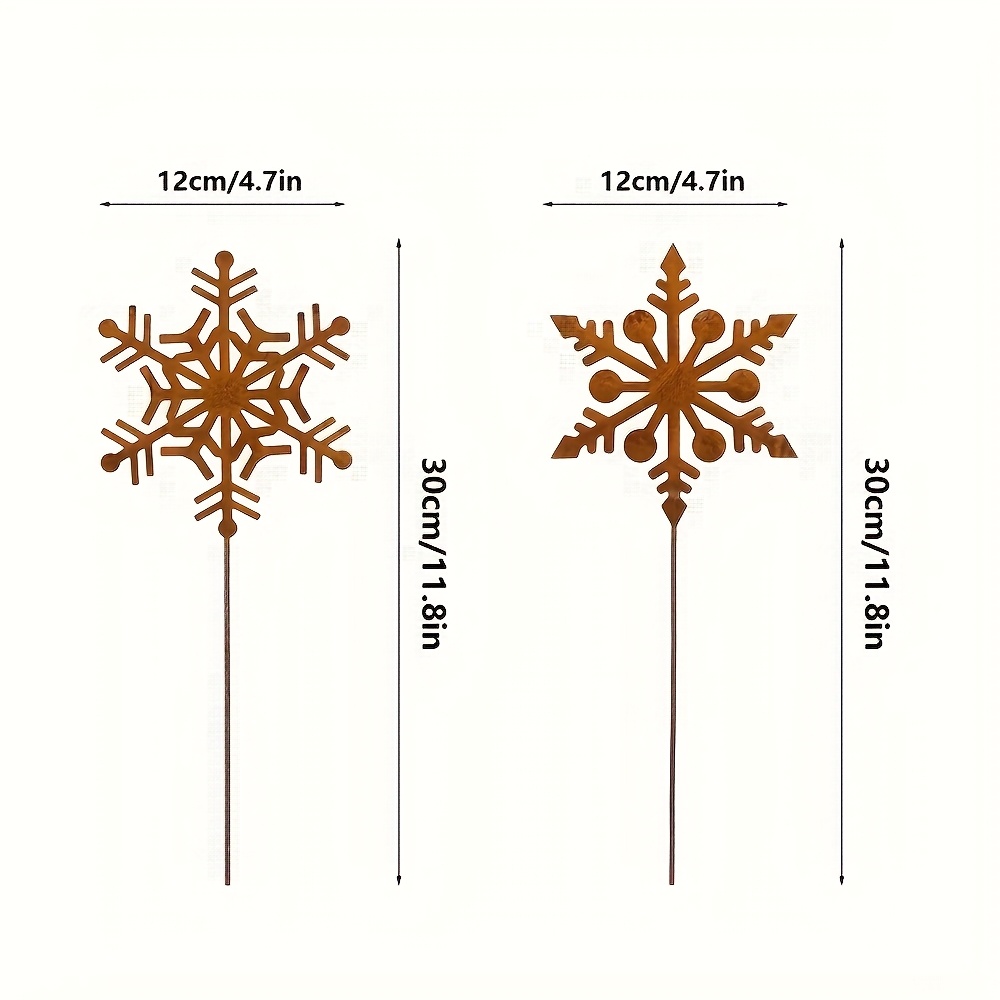TEMU [2d Flat] 2pcs Rustic Metal Christmas & Decorations - Vintage Rusty Iron Outdoor Yard Display Suitable For ,, - No Electricity Needed, -standing