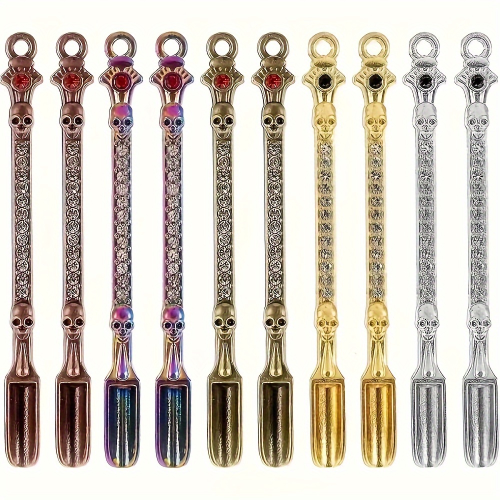 

Vintage Style 12-piece Multifunctional Spoon Charms Set - Making Accessories For Necklaces, Bracelets, And Keychains - Alloy Material, No Power Required