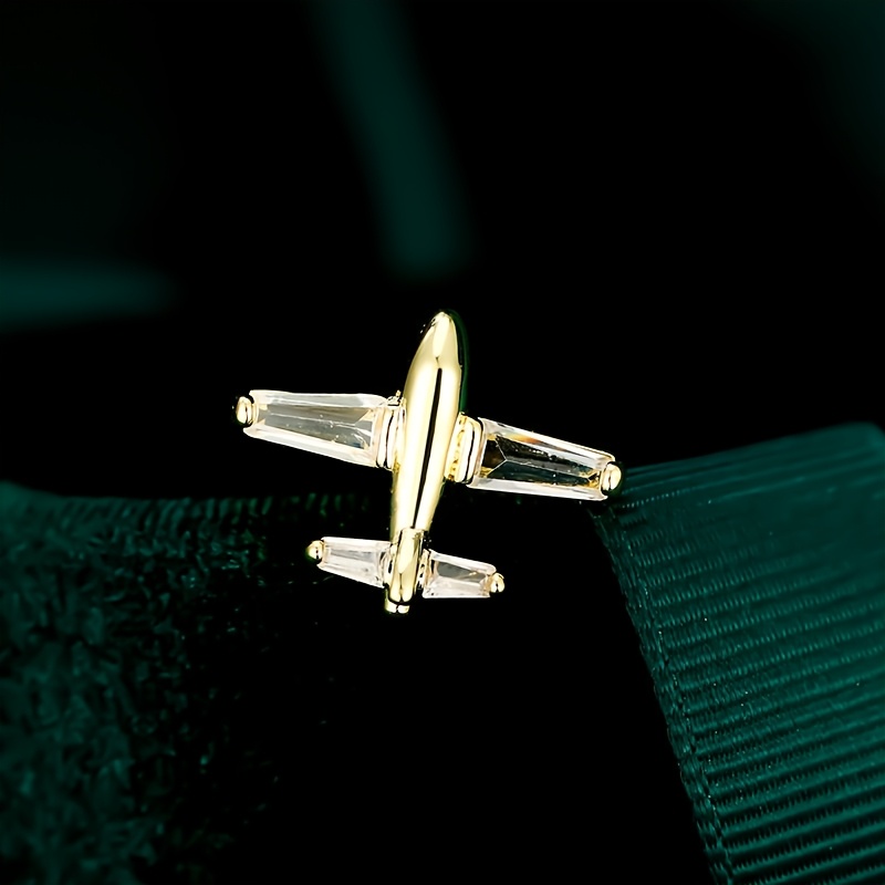 TEMU 1 Exquisite And Sparkling Small Airplane Brooch For Women, A Unique Small Airplane Pin, A Simple Unisex Everyday Versatile Accessory For Suits