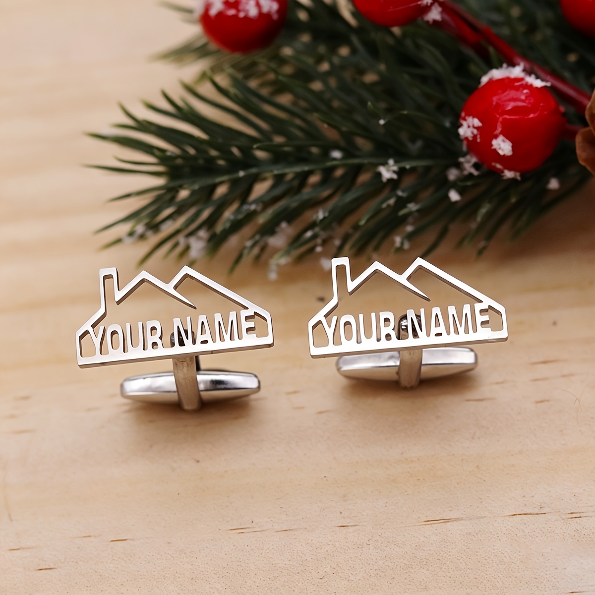 Personalized Engraved House Frame Cufflinks for Men