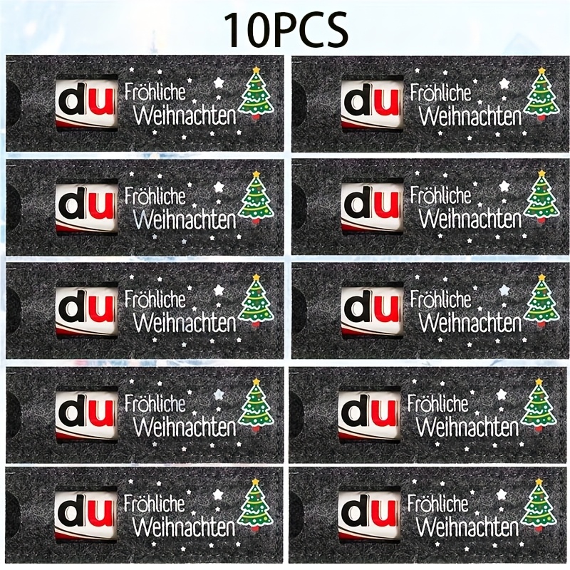 TEMU 5pcs/10pcs Felt Gift Box Set - "merry Christmas" Design With Christmas Tree Pattern - Suitable For Chocolate Packaging (chocolate Not Included),
