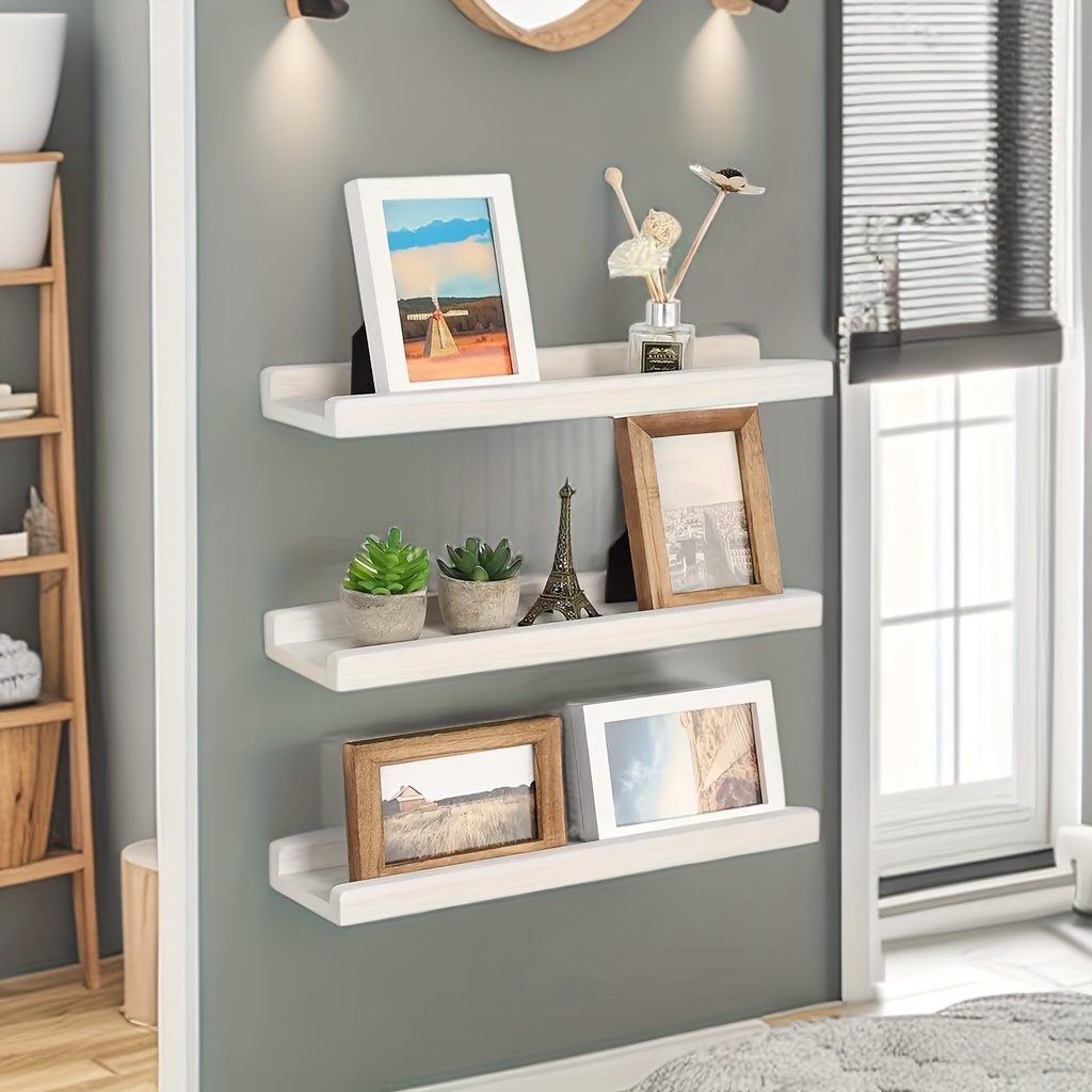 Rustic Floating Shelves Wooden Display Rack Picture Frames - Temu Australia