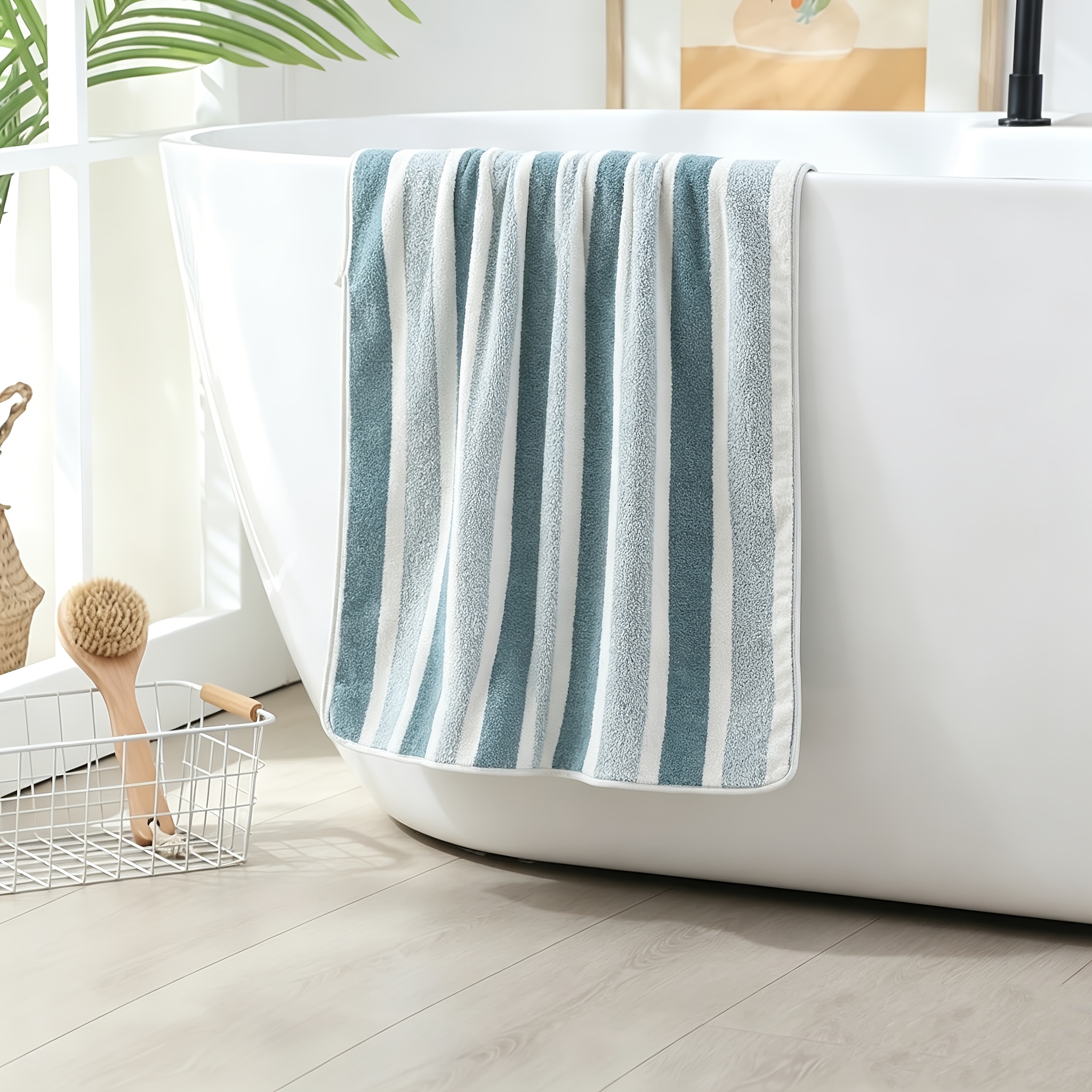 TEMU [peejaa] 1pc Bath Towel Fiber High-absorbent Towel, Skin-friendly Quick-dry Non-shedding, High-absorbent Soft Sports Towel Yoga Fitness Spa