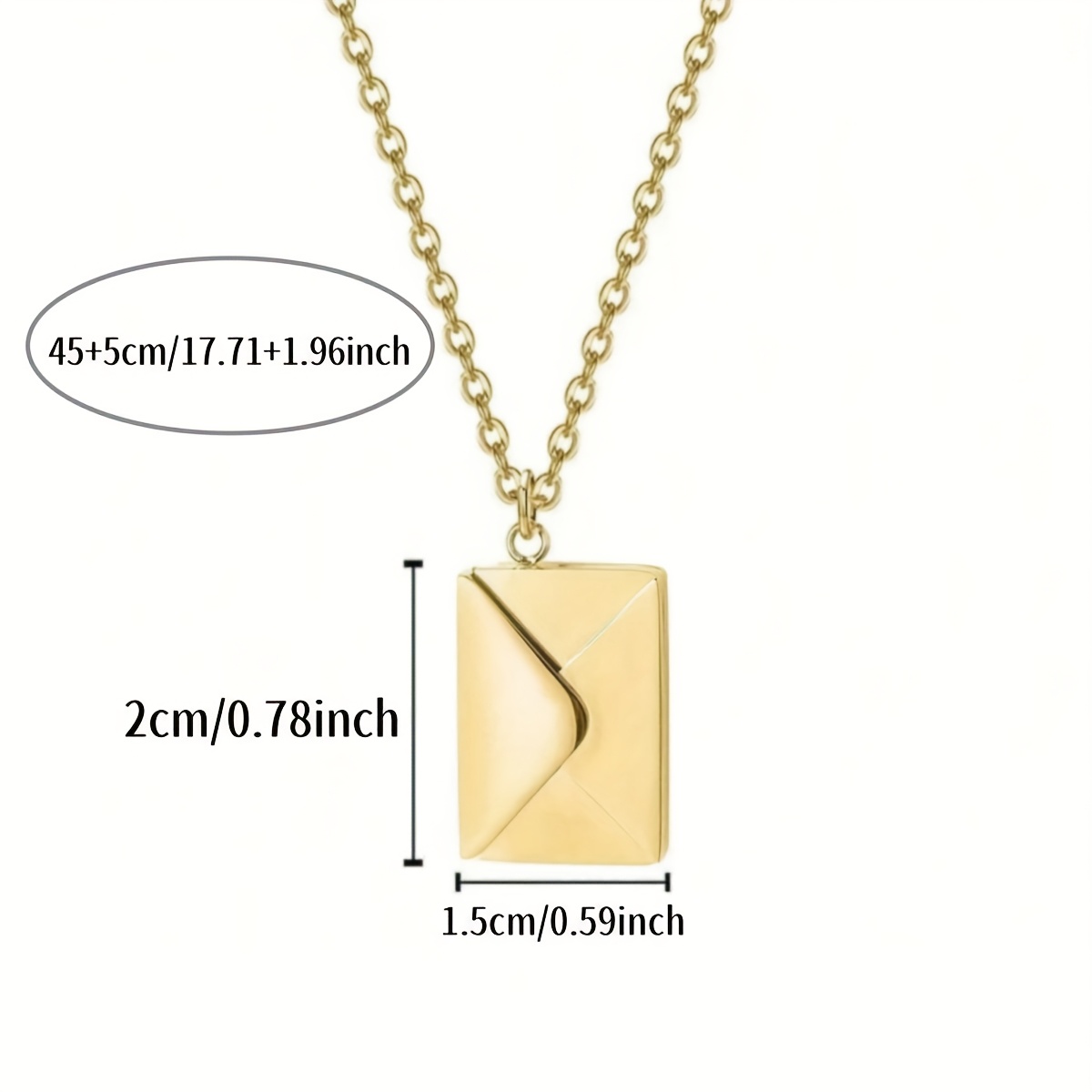 Custom Engraved Envelope Necklace in Stainless Steel