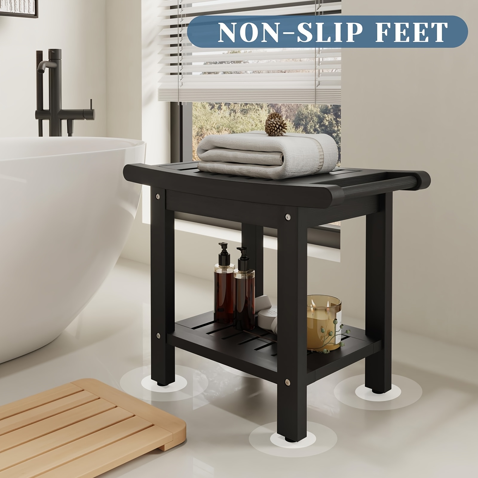 shower bench waterproof sold on Temu United States