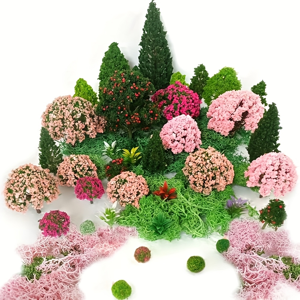 

37 Miniature Statue Accessories, Mixed Model Trees And Plants Decoration, Micro Moss Landscape Diy Handmade Decoration, Used For Mini Dollhouse Garden Lawn Yard Potted Plant Decoration, 3cm-15cm