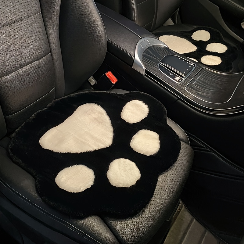 1pc 2pcs cat paw car seat   plush non slip winter warm automotive seat mat with paw design removable cover lightweight portable for all vehicles vehicle interior decor   design durable material