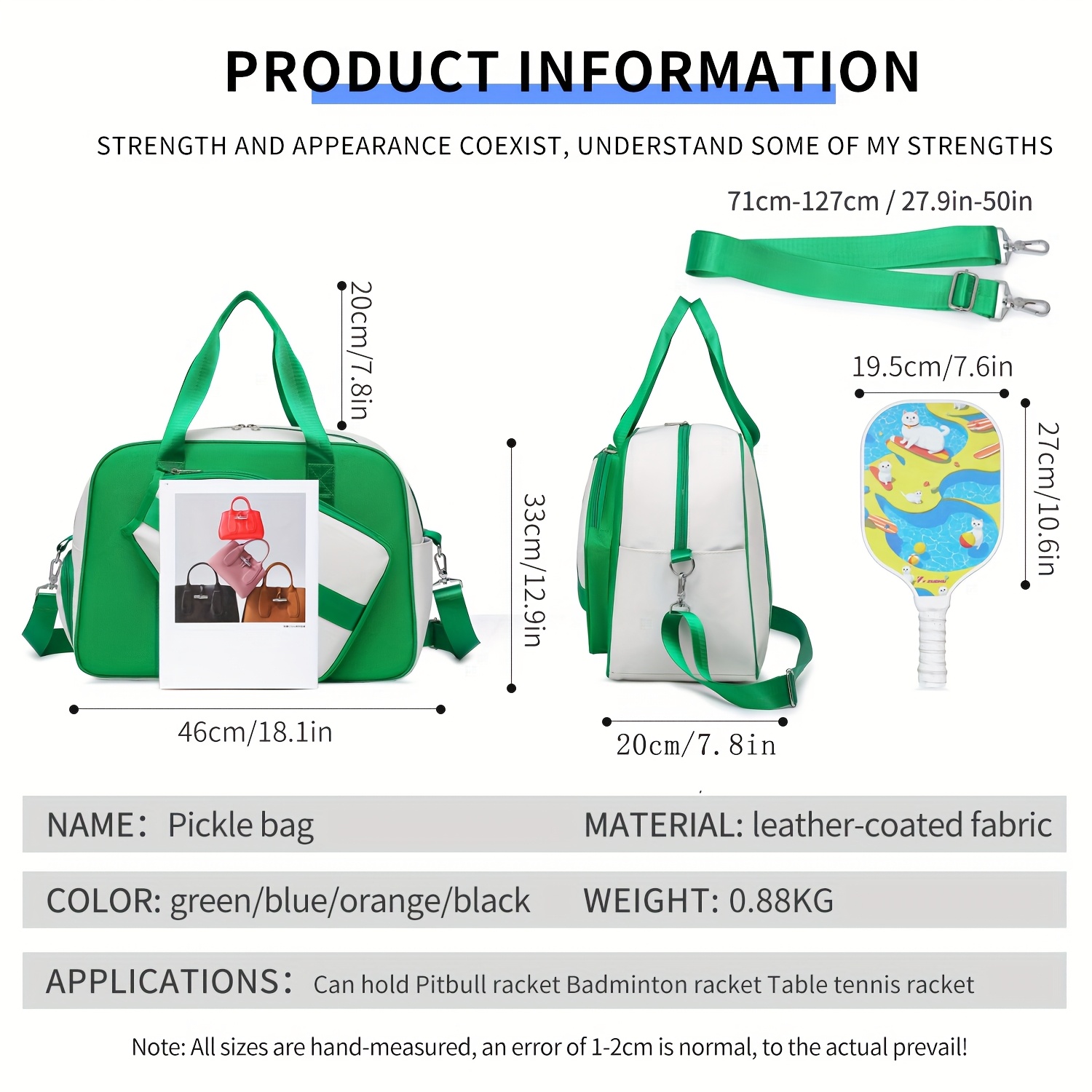 womens pickleball tote bag stylish durable   with     multiple compartments for accessories   outdoor play and travel travel tote   design tote durable tote bag pickleball bag