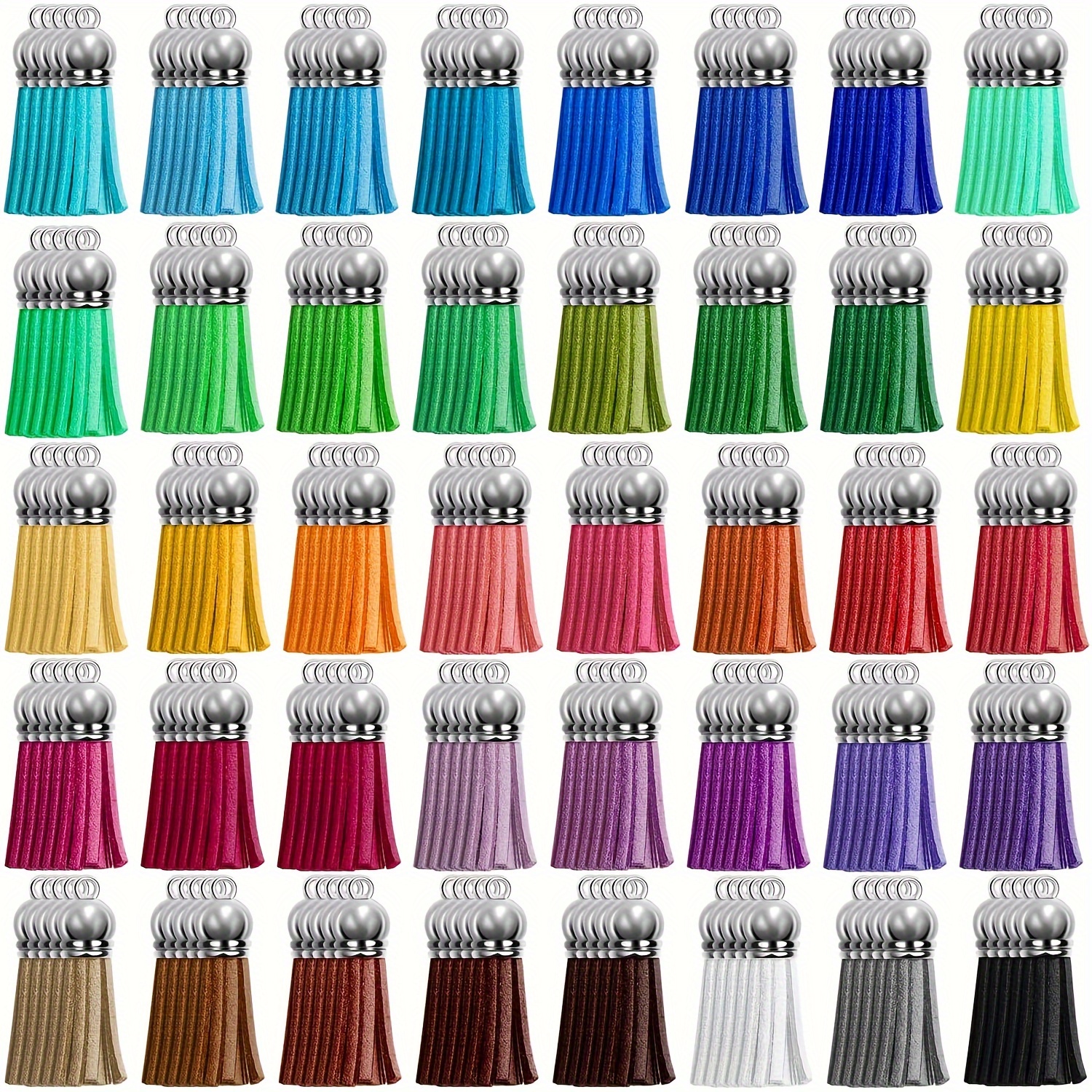 

160pcs Leather Tassel Keychains, Assorted Colors, Decorative Charms For Handbags, Earrings, Diy Crafts, Creative Keyring Accessories