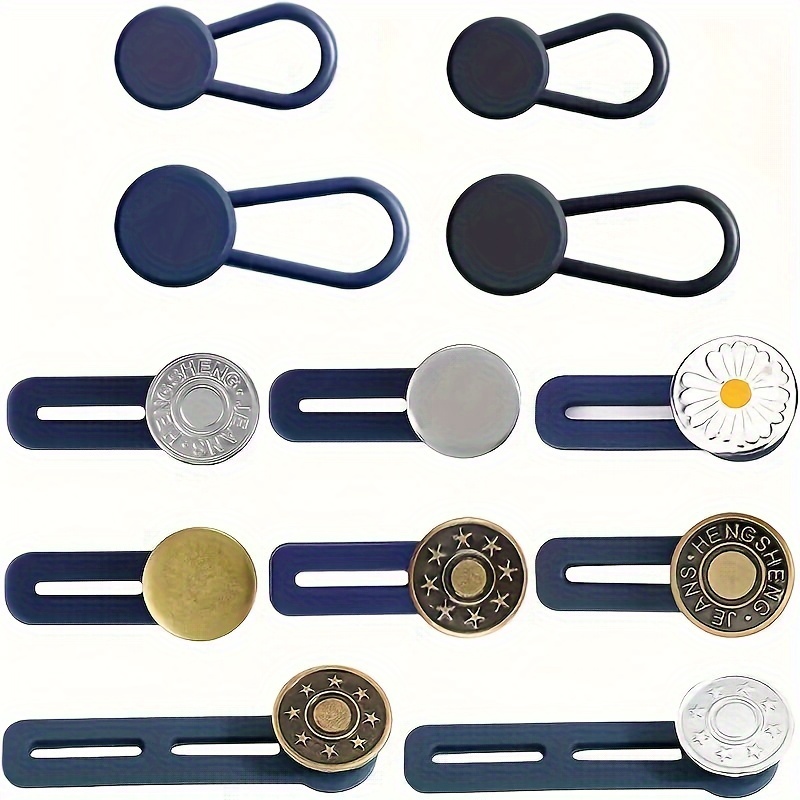 

12pcs Of Denim Button Extenders, Adjustable Waist Extenders For Pants, Suitable For Men And Women, A No-sew Solution In Colors.