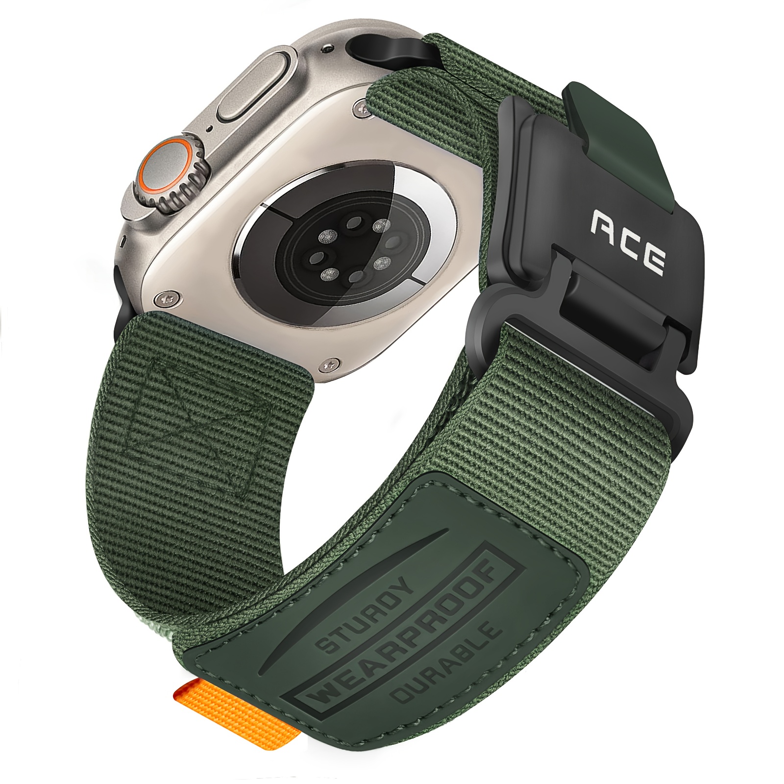 TEMU New Durable Nylon Ultra-thin Magnetic Strap Compatible With For Watch Series 10/9/8/7/6/5/4/3/2/1/se/ Band, Featuring A Woven Loop Nylon Design,