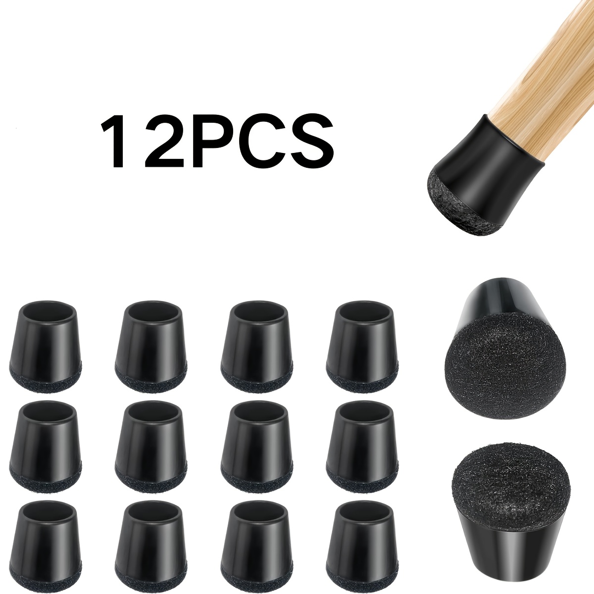 E-shop Bodenpads für Hartholzböden (12/4 Stück), Rutschfeste, Kratzfeste Möbelpads, Geräuschlos, Möbelfüße Schutzpads, Geräuschlos & Kratzfest