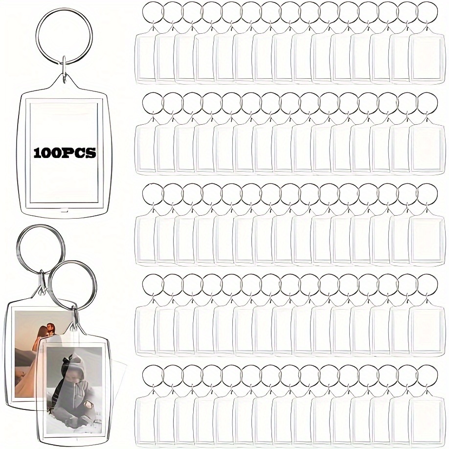 

100pcs Keychains, Clear Keychain, Universal You For Parties And , Featherless Plastic Keychains, No Required To Use