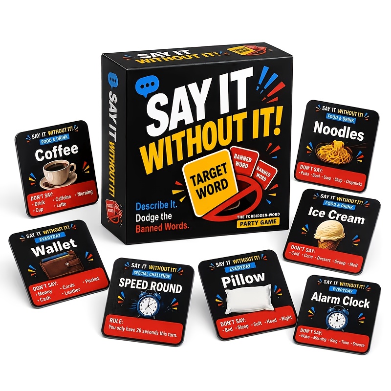TEMU Jeu de société Taboo 50 cartes pour jeux , voyages et camping - Jeu de société de rapide avec cartes en papier, cartes Taboo emblématiques pour