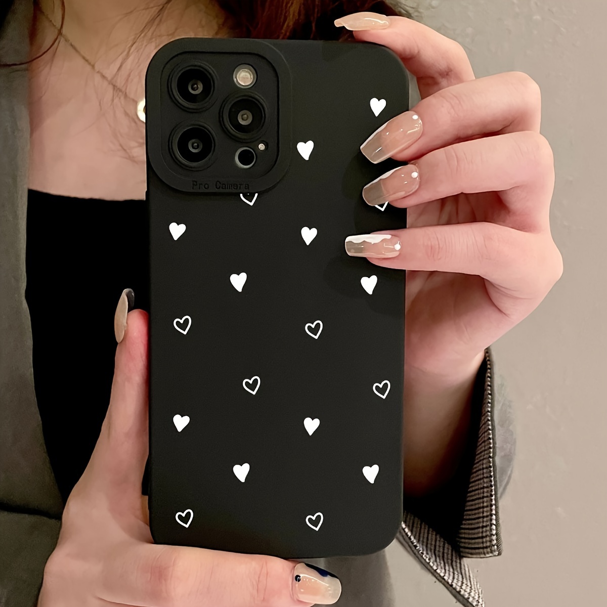 

Cute Pattern Full Coverage Black Tpu Phone Case For /16promax/15/14/13/12/11/xs/xr/x/8/7/se2/se3 / Plus/pro Max