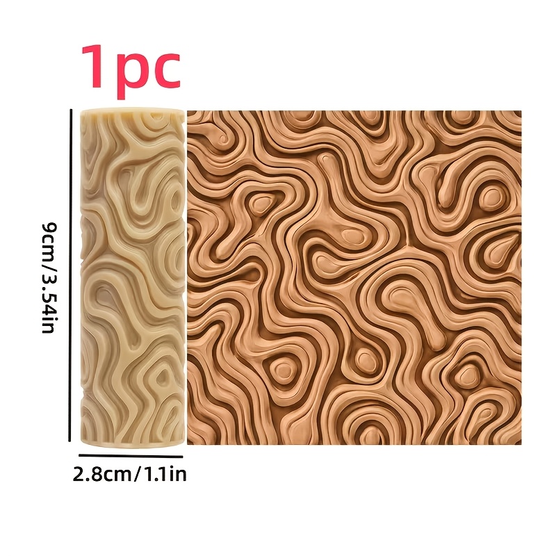TEMU 1 rouleau de texture en pâte polymère gaufrée à texture de ligne abstraite pour gaufrage de texture de ligne abstraite, convient pour de juin,