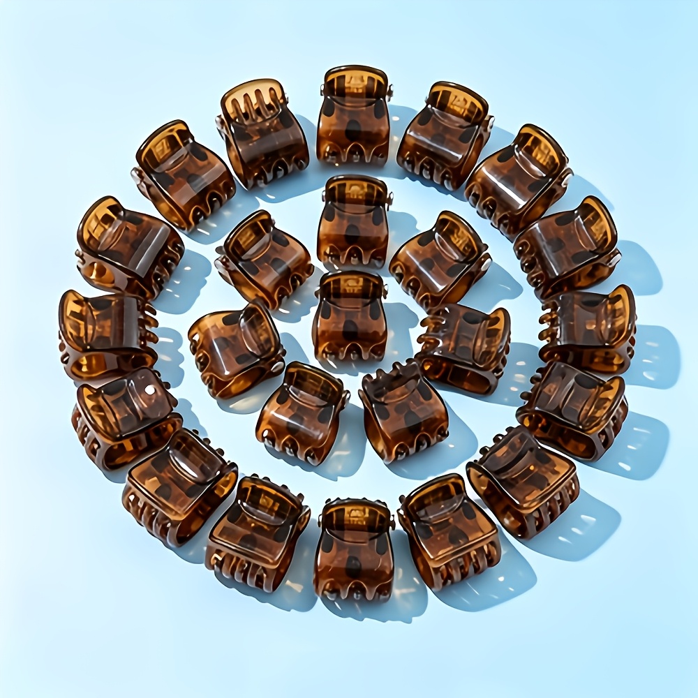40pcs Amber Mini Hair Clips with Strong Grip