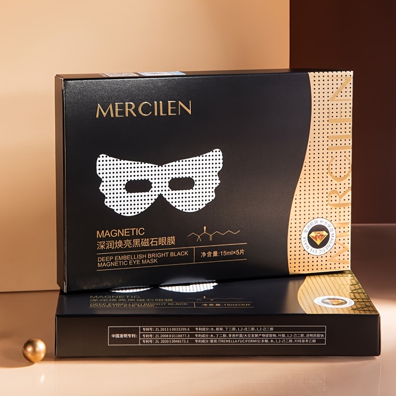 Image of 5pcs Mercilen Magnetic Eye Mask Each, Elastic Protein & Collagen Infused, Hyaluronic Acid, Firming Effect, Hypoallergenic, Suitable For Types, Unisex Adult