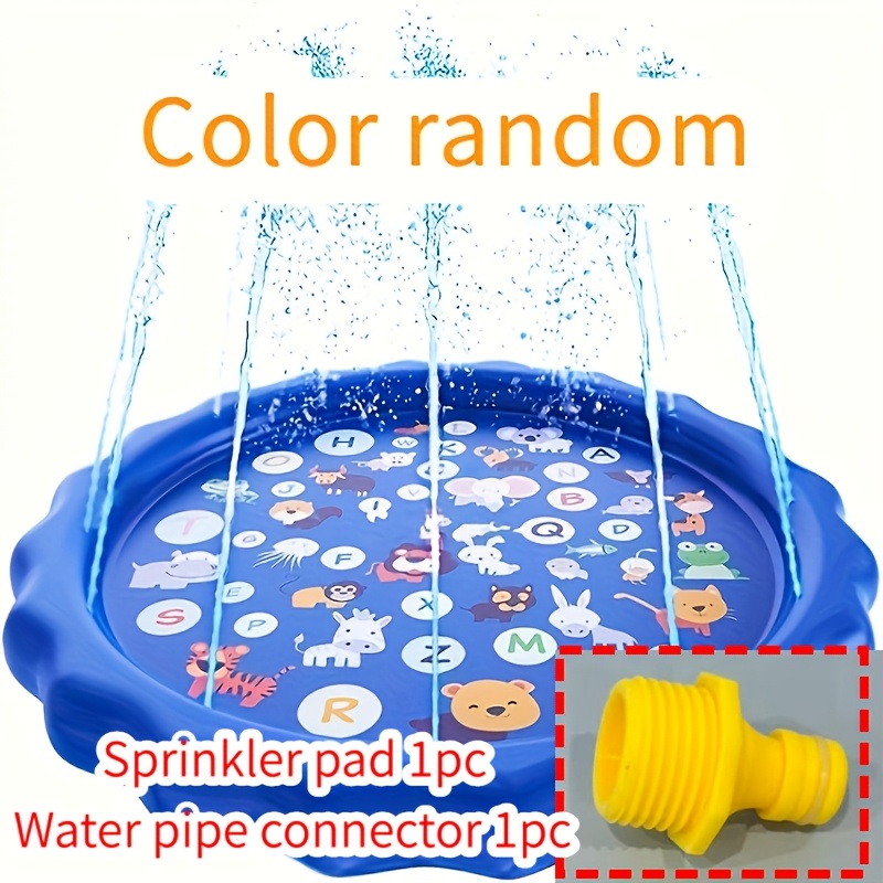 Image of Inflatable Outdoor Pool With Sprinkler System And Mat - Heavy-duty Pvc Rainbow Swimming Pool For Backyard, Lawn Games Suitable For Area Random Color