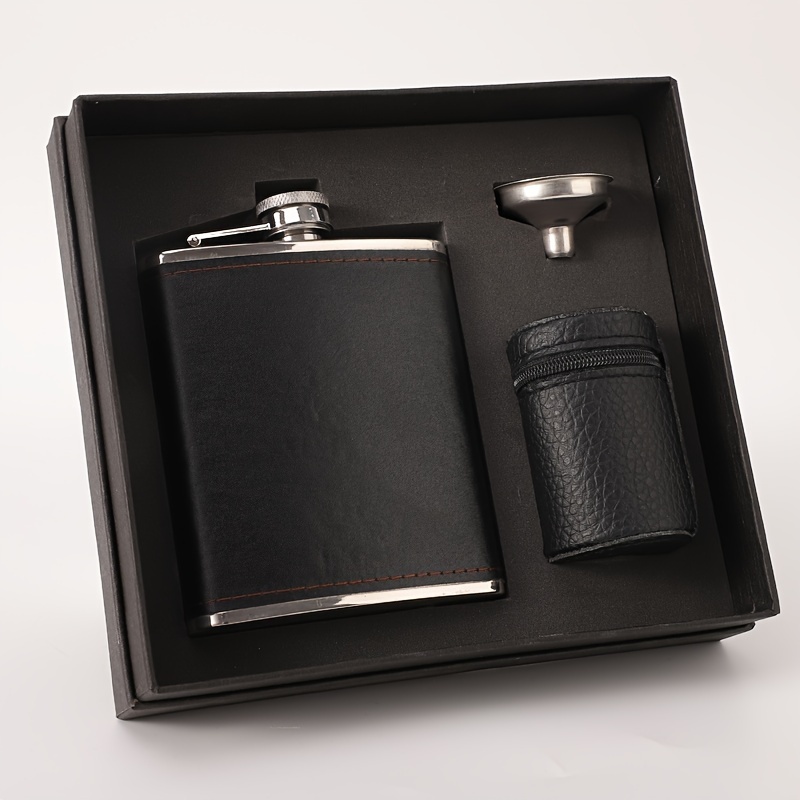 E-shop 1 Set 7oz Tragbare Edelstahl-Flasche, Leichte Outdoor-Reiseflaschen mit EVA-Geschenkbox – Ideal für den Hausgebrauch