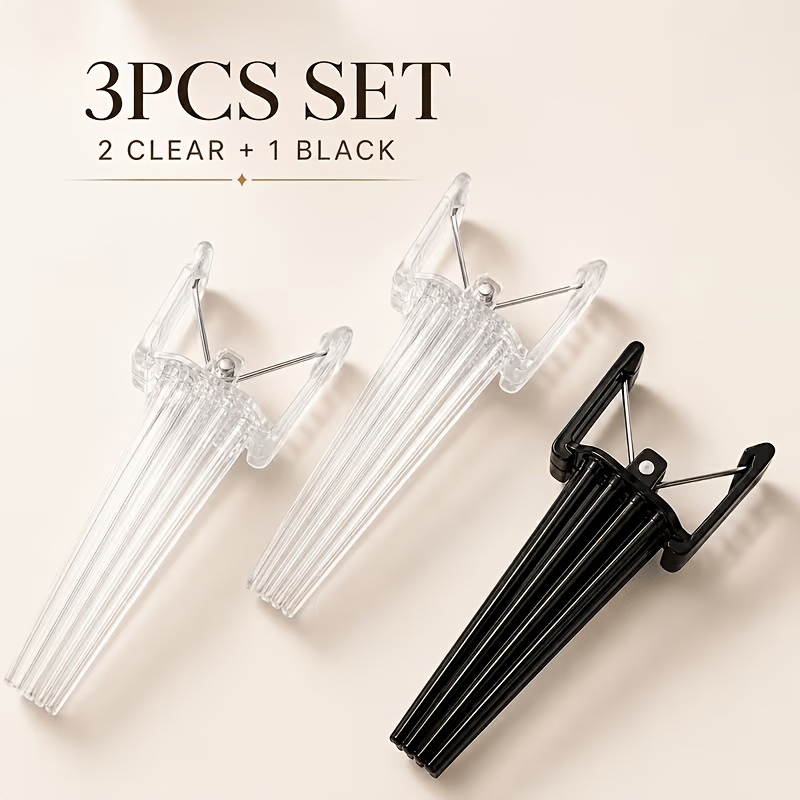 TEMU 3-pack Heatless Volumizing Hair Clips, Seamless Root-lifting Hair Clips For Women, Volumizing Hair Clips, Bang Styling Clips, Daily Hairstyling