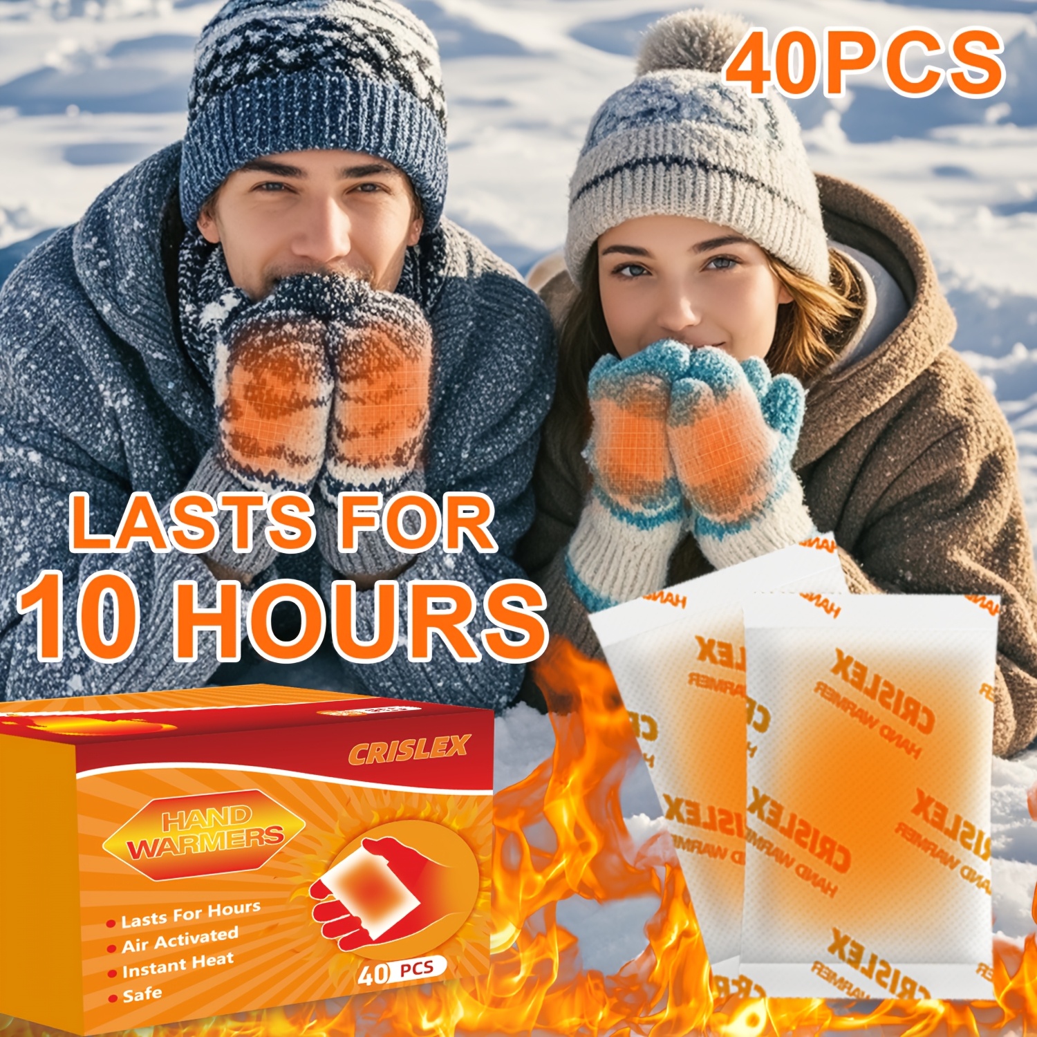 TEMU 40pcs Crislex Ultra-thin Hand Warmers - Long-lasting, Safe & Natural, Air-activated Adhesive Heat Patches For Hands, Body & Toes,, Perfect For Christmas, Valentine's, Thanksgiving,