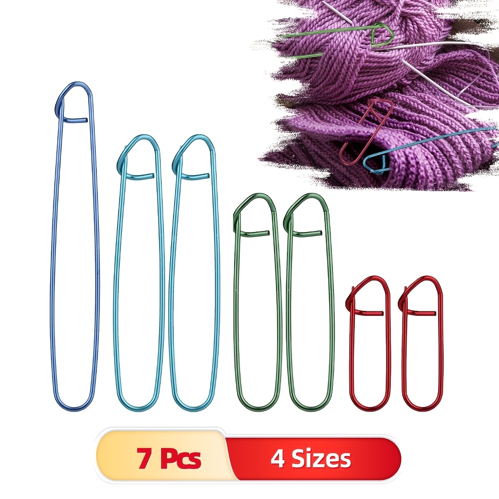 TEMU Lot de 7 grands porte- pour , 4 tailles d'accessoires de , épingles de sûreté en aluminium pour de pulls et de crochet
