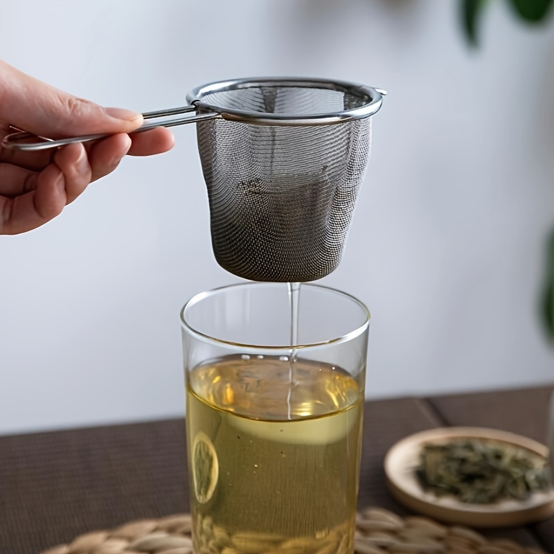 

1pc Stainless Steel Tea Strainer For Home Use, Single Ear Tea Filter, Tea Accessories, Hung As A Tea Filter