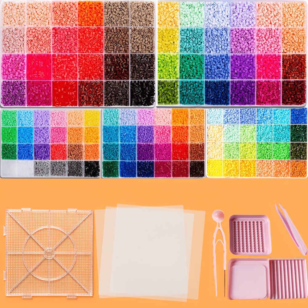 TEMU Kits de fabrication de bijoux, ensemble de 5 pièces de perles de fusion multicolores de 2,6 mm avec ajouts, kit d'artisanat de perles de fusion