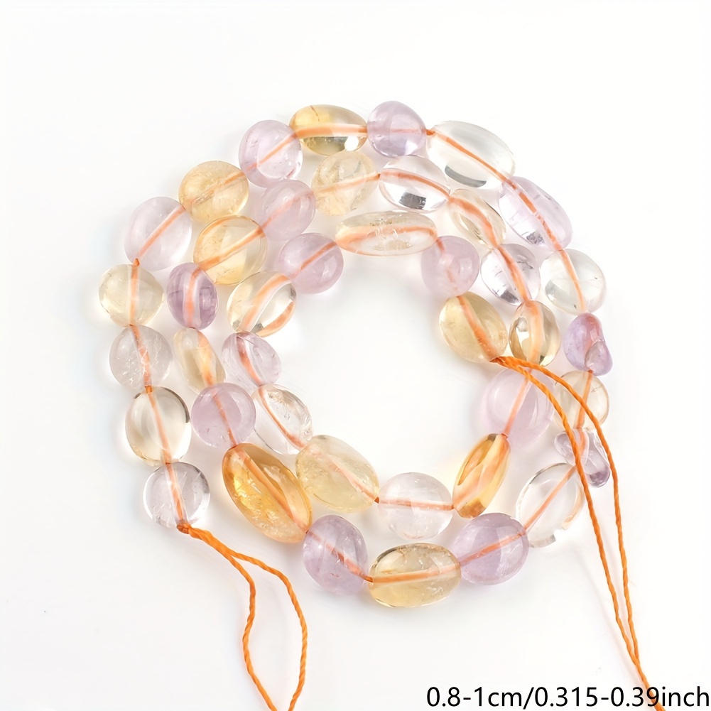 Image of 8-10mm Natural Irregular Yellow Quartz Beads Loose Spacer Beads For Jewelry Making Bracelet Additions 15inches