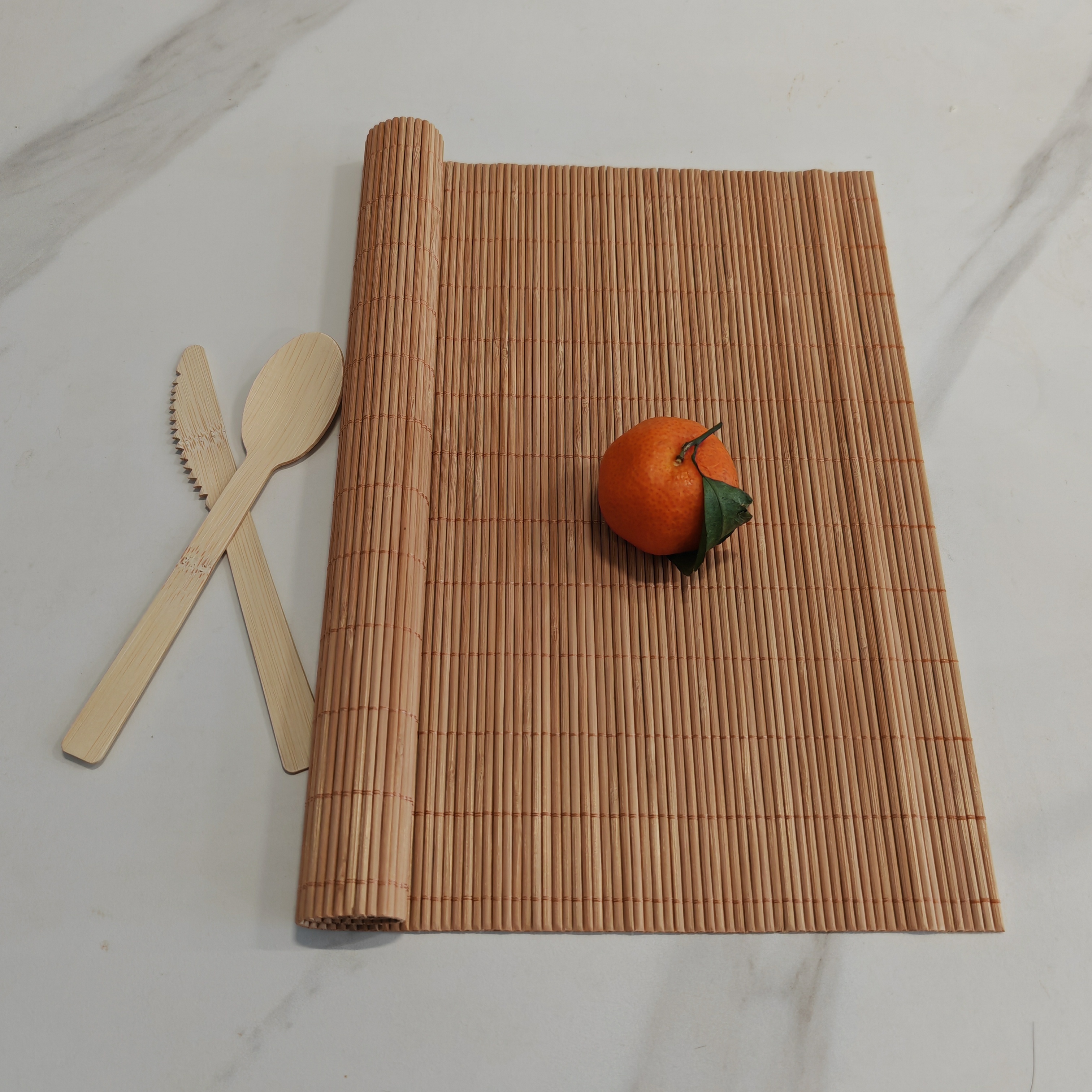 

1pc, Tea Mat, Bamboo Rectangular Insulation Pad For Dining, Natural Thermal Mat For Fruit & Food Placement, Ideal For Home Coffee & Tea Serving