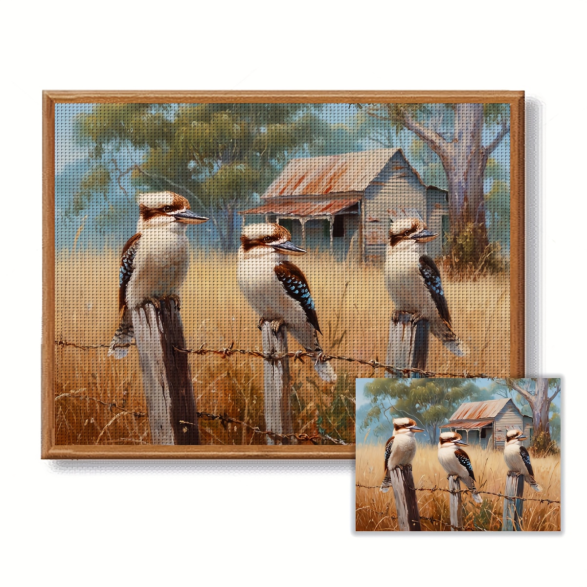 TEMU Zuoanlf 1 Set [30x40cm/11.8x15.7inch][40x50cm/15.7x19.7inch], 11/14ct Cross Stitch Kit, Frameless Cross Stitch, Embroidered Handicraft