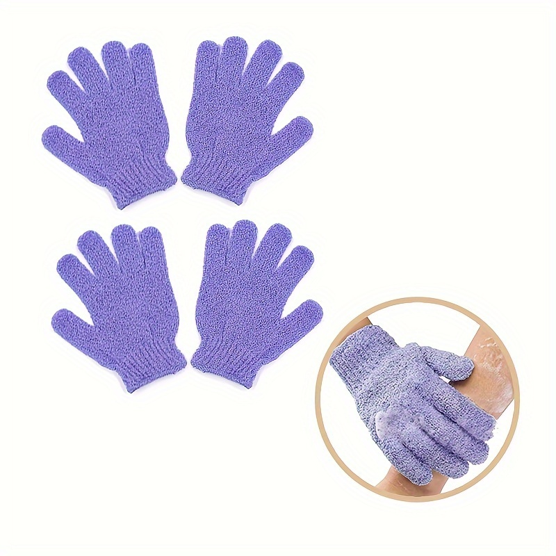 

4pcs,2pairs Of Exfoliating Gloves,made Of 100% Nylon,4colors Double-sided Exfoliating Gloves For Beauty Spa Massage Skin Shower Body Scrub Bath Accessories