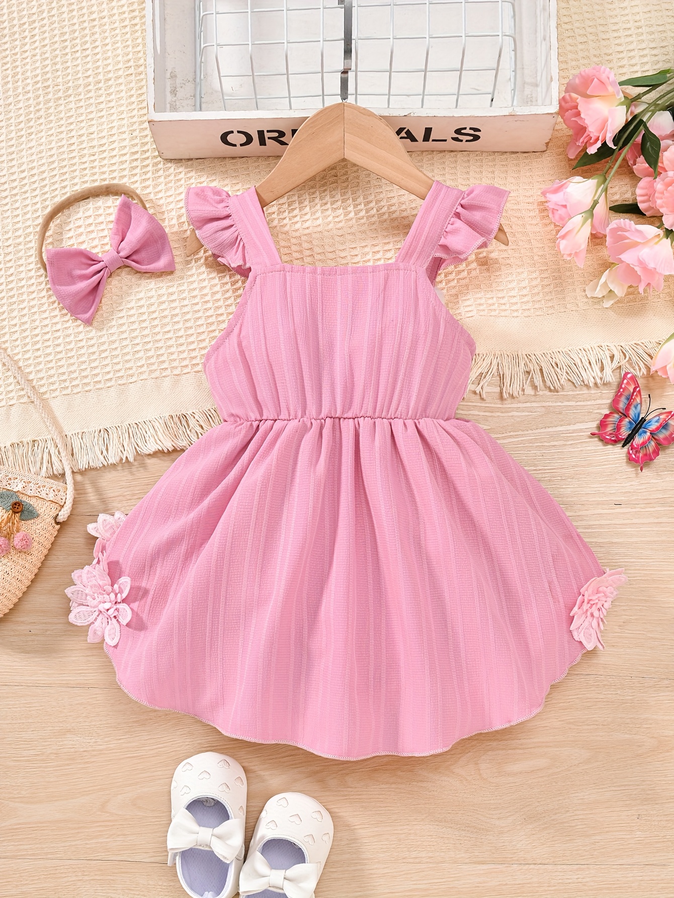 baby girl cute suspender spliced lace romper dress outdoor - Temu Saudi  Arabia