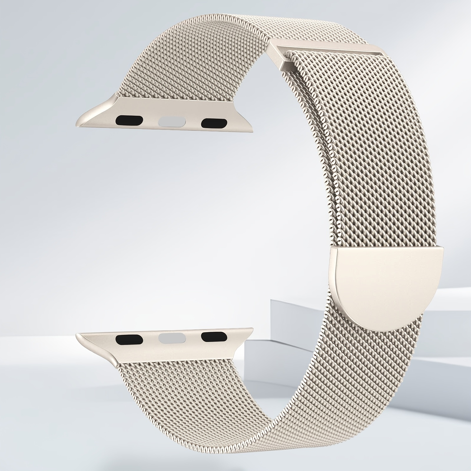 Image of Compatible With Watch, Iwatch Unisex Bands, Watch Series 12/11/10/9/8/7/6/5/4/3/2/1/se//2/1 Magnetic Loop Milanese Bands