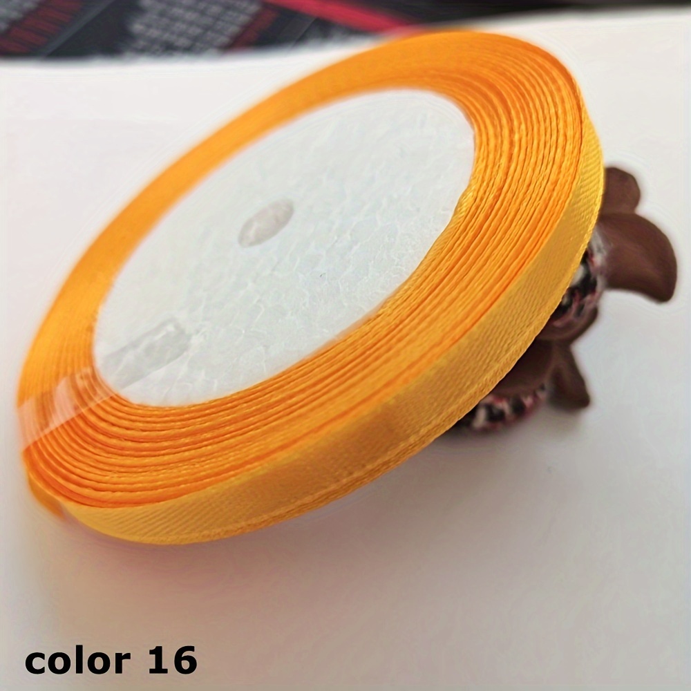 1 Roll 25 Yards 6mm Wide Satin Ribbon Ribbon Wedding Festival Decoration With Flowers Gift Wrapping With Bow DIY Making