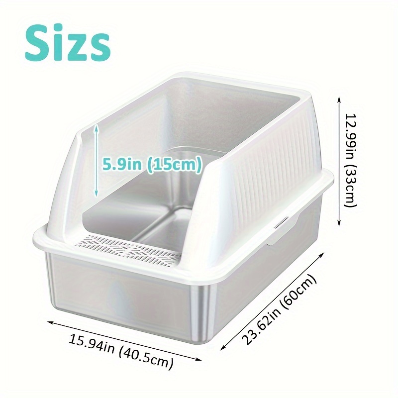Stainless Steel Cat Litter Box Xl Cat Litter Box Temu