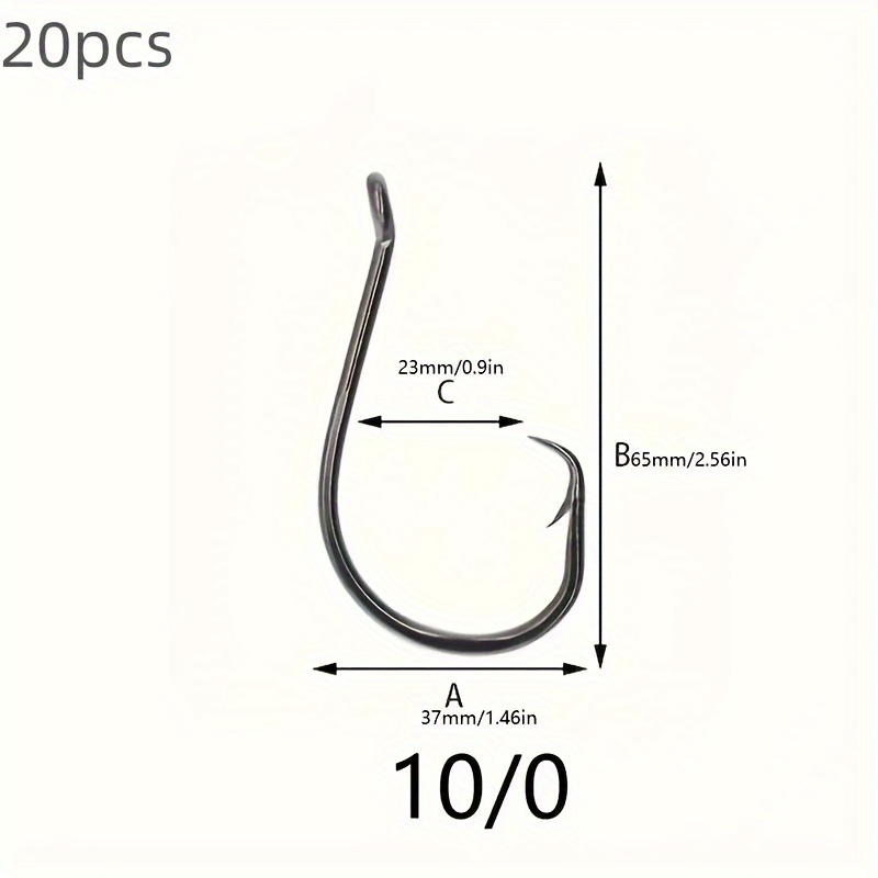 Image of 20pcs Of High-quality Carbon Steel Barbed Fishing Hooks - Durable And Sharp, Suitable For Hunting And Fishing With High Carbon Steel Hooks